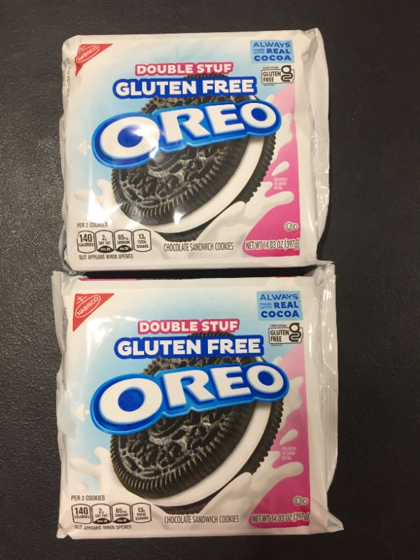 Photo 2 of [2 Pack] OREO Double Stuf Gluten Free Chocolate Sandwich Cookies, 14.03 oz [EXP 6-22]
