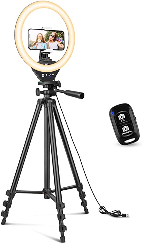 Photo 1 of Ring Light Kit:18Inch Outer 11.8Inch Inner 55W6700k Dimmable LED Light , Tripod Stand, Remote Controller,Box for Camera,Smartphone,YouTube,TikTok,Self-Portrait Shooting,CRI90,Black
