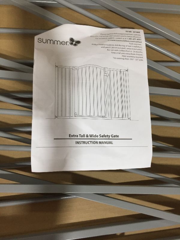 Photo 1 of Summer Extra Tall Decor Safety Baby Gate, Gray – 36” Tall, Fits Openings of 28” to 38.25” Wide, 20” Wide Door Opening, Baby and Pet Gate
