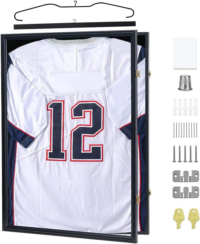 Photo 1 of 2XL Jersey Display Frame - Jersey Frame Display Case - Jersey Shadow Box for Baseball Basketball Football Soccer Hockey Sports Shirts, Uniform
*** SHIPPING DAMAGE SHOWN IN ACTUAL PICS OF PRODUCT - DAMAGE IS ON BACK OF FRAME AND WOULD BE COVERED BY JERSEY 