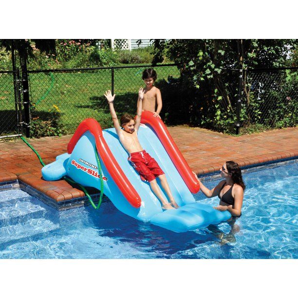 Photo 2 of Swimline Super Water Slide Inflatable Swimming Pool Toy Kids Summer Fun   *** item is slightly used - no way to tell if it is fully functional although there are no visible marks or holes in actual item.***
