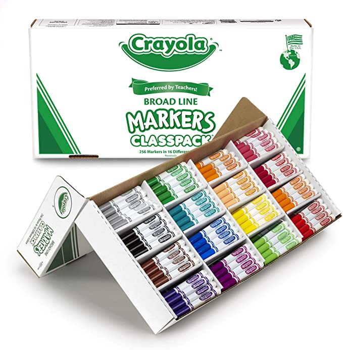 Photo 1 of Crayola Broad Line Markers Bulk, School Supplies, 16 Bold Colors, 256 Count
