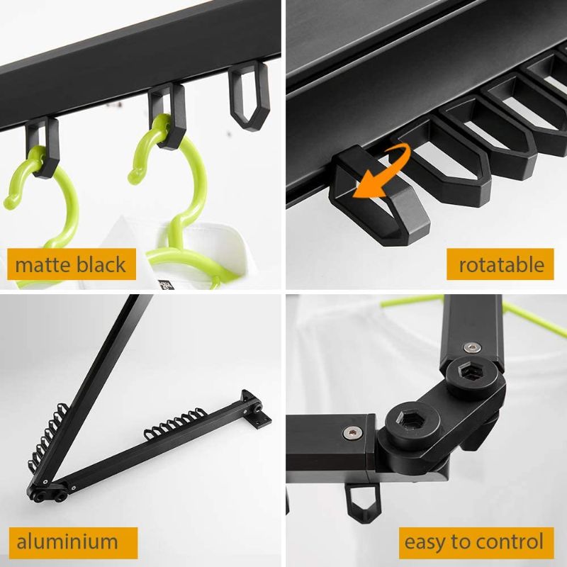 Photo 1 of BESy Wall Mounted Folding Clothes Hanger, Indoor/Outdoor Adjustable