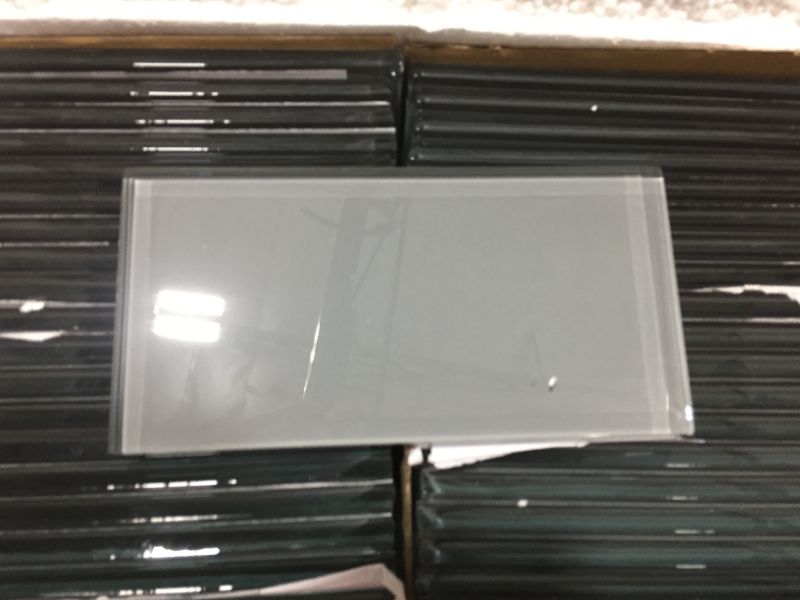 Photo 4 of [39 pcs] Peel and Stick Glass Tile for Kitchen Backsplash , 3” x 6” Grey Subway Tile Backsplash