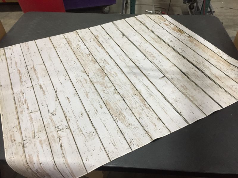 Photo 2 of [6ft x 4ft] square kitchen non slip rug - White rustic planks