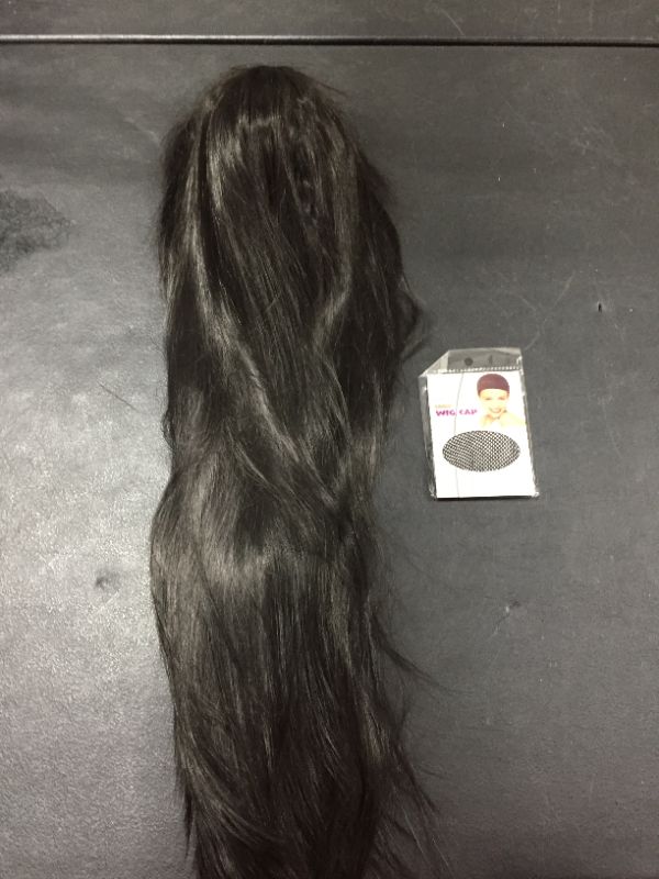 Photo 2 of Long Black Wigs for Women Middle Part [Black]