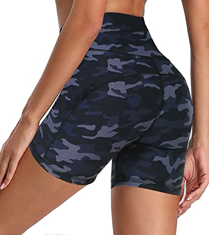 Photo 2 of [Size M] Biker Shorts for Women High Waist - 5" Workout Spandex Shorts for Running Athletic Hiking Yoga Golf [Camo]