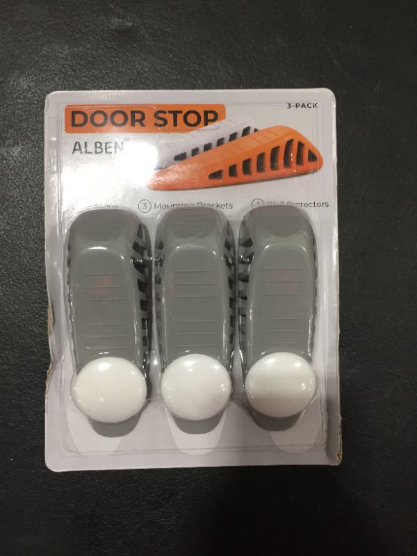 Photo 3 of ALBEN Rubber Door Stopper Set - (Gray, 3 Pack) 