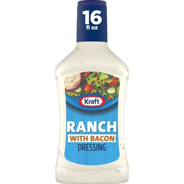 Photo 1 of [2 Pack] Kraft Ranch Salad Dressing with Bacon, 16 fl oz Bottle [EXP 6-29-22]