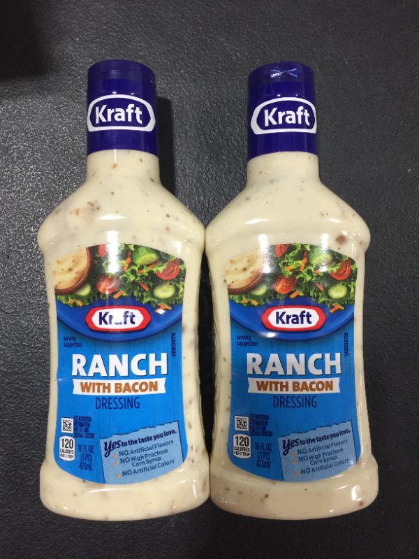 Photo 4 of [2 Pack] Kraft Ranch Salad Dressing with Bacon, 16 fl oz Bottle [EXP 6-29-22]