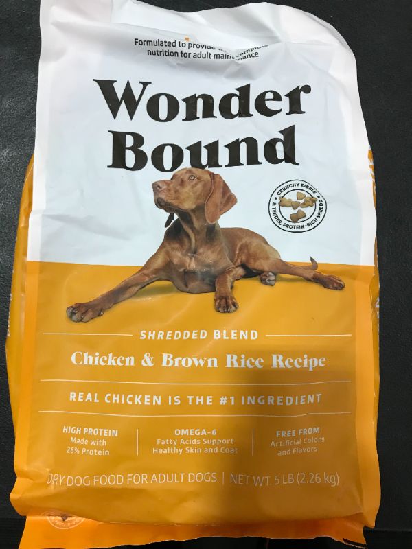 Photo 1 of  Wonder Bound High Protein, Adult Dry Dog Food - Chicken & Brown Rice Recipe, 5 lb bag
