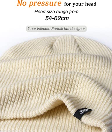 Photo 1 of FURTALK Beanie Hat for Women Men- Cream