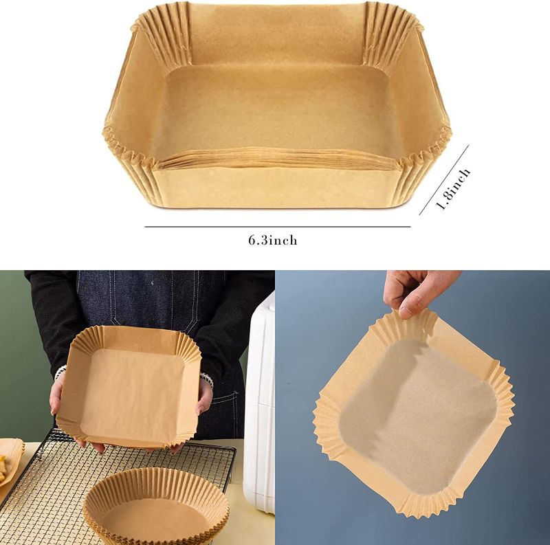 Photo 1 of Air Fryer Disposable Paper Liner, 50 PCS Non-stick Square Air Fryer Liners
