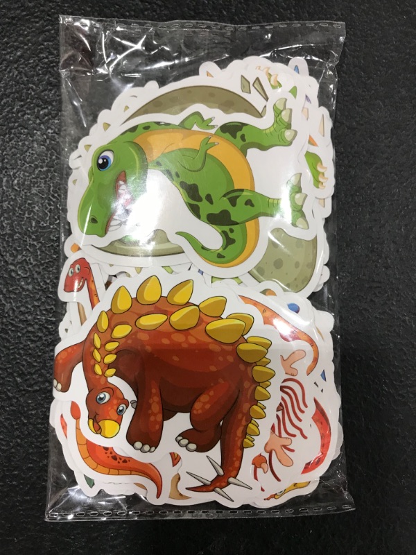Photo 2 of 100PCS Dinosaur Stickers, Cute Waterproof Cartoon Stickers for Kids, for Stationery, Luggage, Teaching Rewards.

