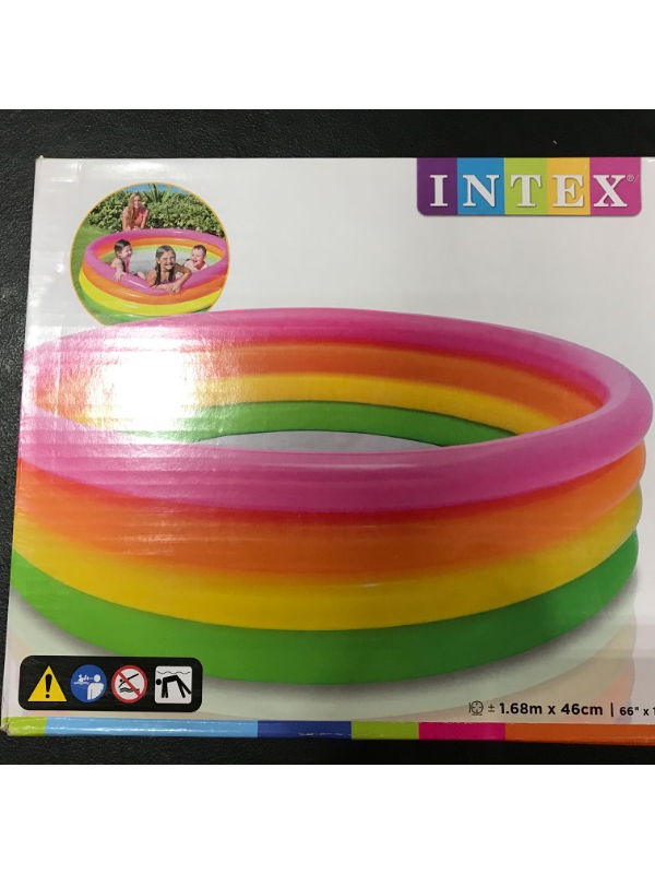 Photo 4 of Intex Kiddie Pool - Kid's Summer Sunset Glow Design - 66" x 18"