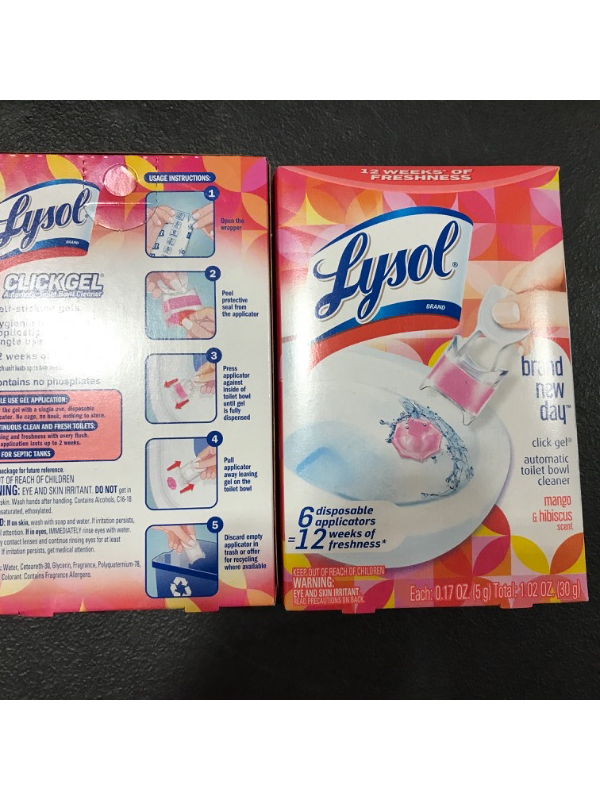 Photo 3 of [2Pack] Lysol Toilet Bowl Cleaners, Mango and Hibiscus Scent, 0.68 Ounce, 6 Count
