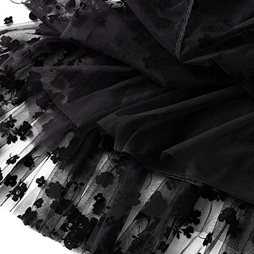 Photo 1 of [One Size] Dirholl Women's A-Line Fairy Elastic Waist Tulle Midi Skirt