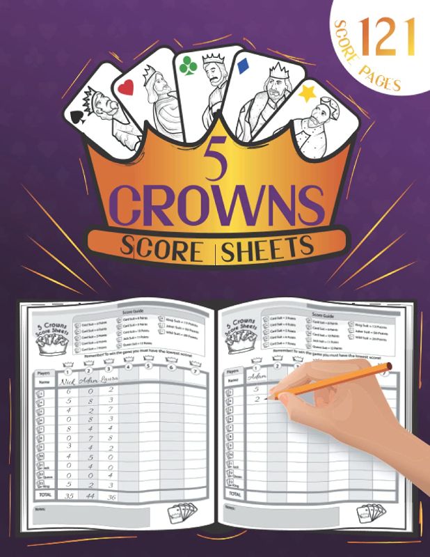 Photo 1 of 5 Crowns Score Sheets: Large Score Pages for Scorekeeping | Five Crowns Score Pads