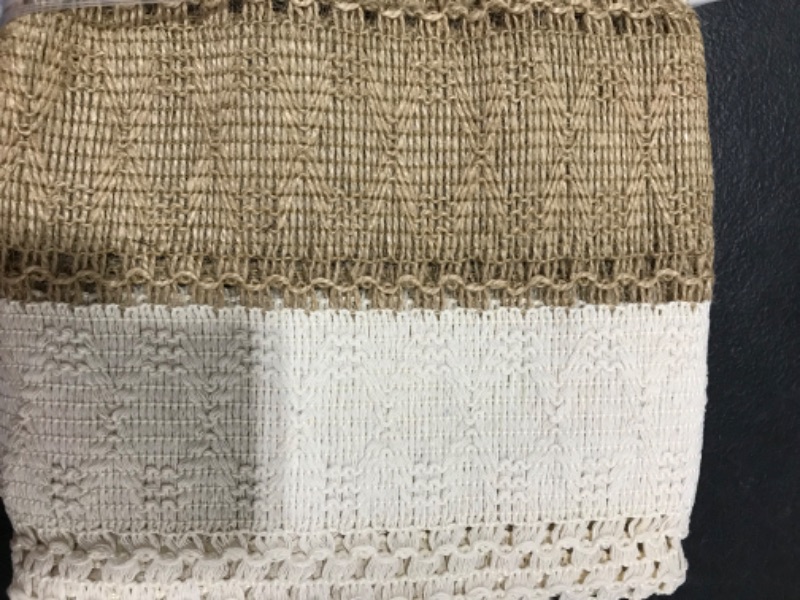 Photo 3 of  Macrame Table Runner Farmhouse Style, Natural Burlap Table Runner [12 x 108 Inch]