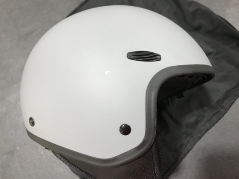 Photo 3 of [Size M] TRIANGLE Motorcycle Half Face Helmet with Sun Visor Quick Release Buckle Cruiser Scooter Helmets [Matte Grey]