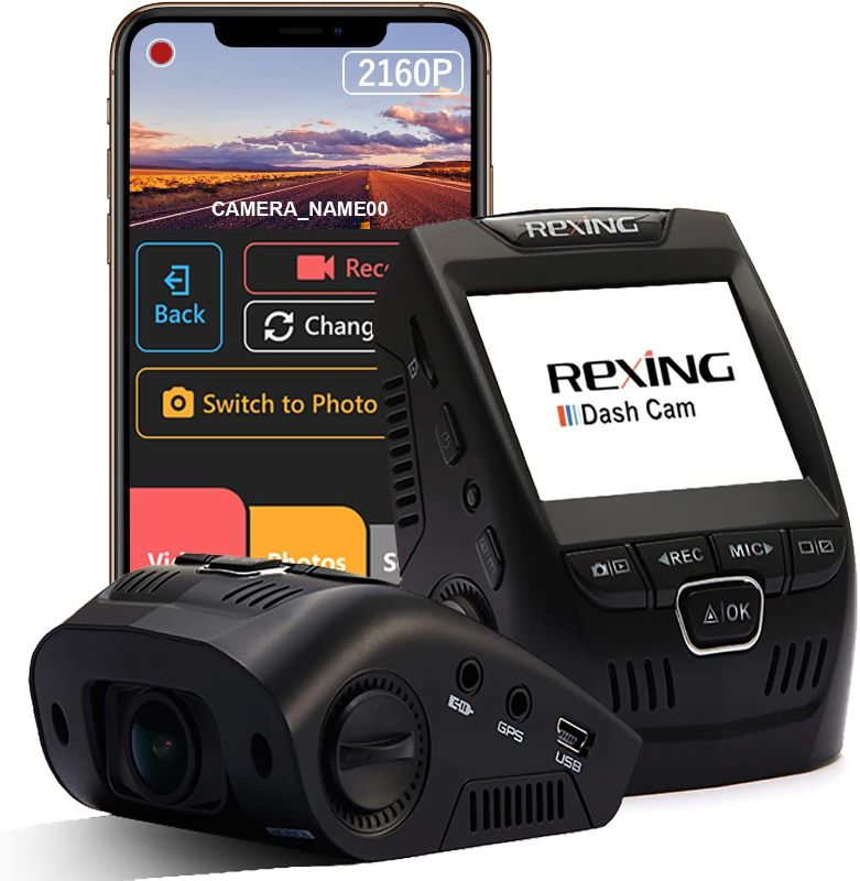 Photo 1 of REXING V1 - 4K Ultra HD Car Dash Cam 2.4" LCD Screen, Wi-Fi, 170° Wide Angle Dashboard Camera Recorder with G-Sensor, WDR, Loop Recording, Supercapacitor, Mobile App, 256GB Supported [1 Camera Included]