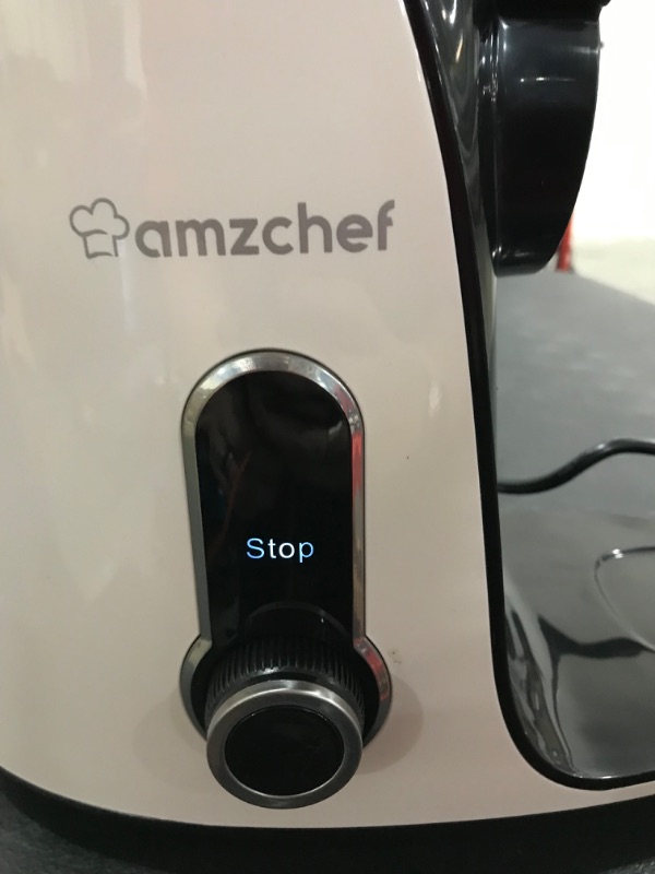 Photo 3 of AMZCHEF Slow Masticating Juicer Extractor, Cold Press Juicer with Two Speed Modes, 2 Travel bottles(500ML),LED display, Easy to Clean Brush & Quiet Motor [White]