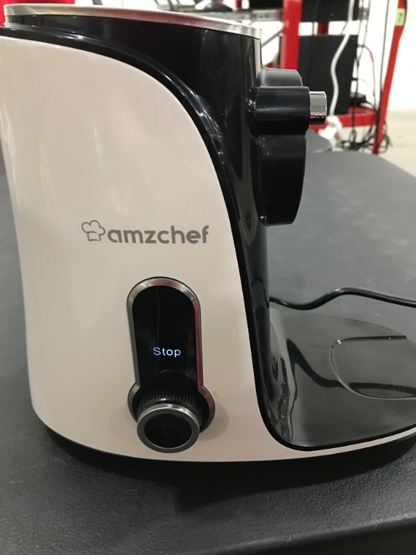 Photo 4 of AMZCHEF Slow Masticating Juicer Extractor, Cold Press Juicer with Two Speed Modes, 2 Travel bottles(500ML),LED display, Easy to Clean Brush & Quiet Motor [White]