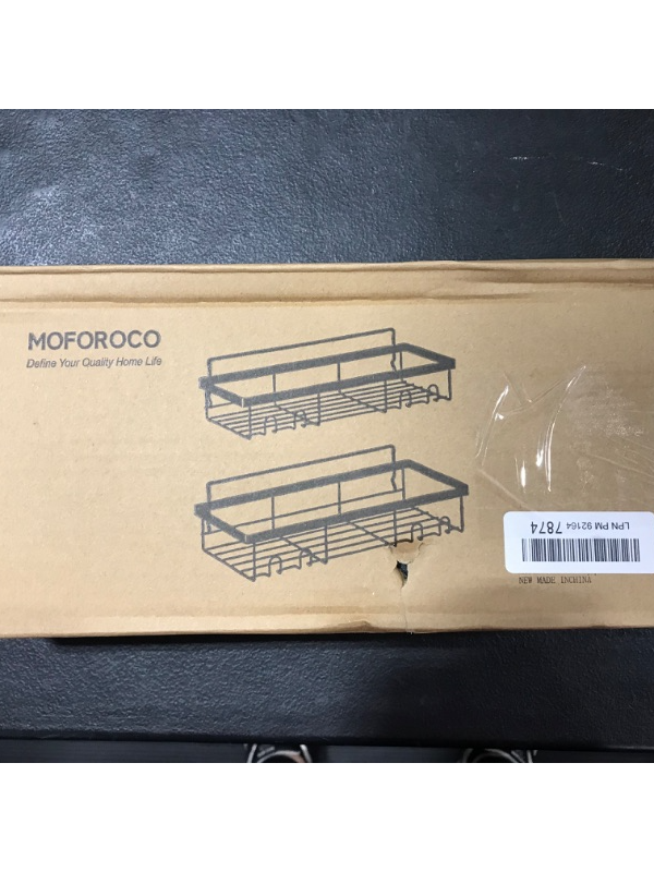 Photo 4 of (2Pack) MOFOROCO Shower Caddy Shelf Organizer Rack, Self Adhesive- Black 