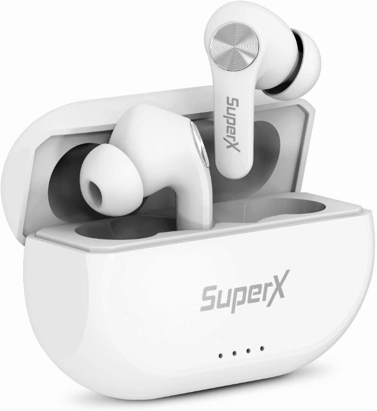 Photo 1 of SuperX Bluetooth 5.0 Wireless Earbuds with Charging Case IPX5 Sweatproof Headset/Headphones in Ear Built in Mic