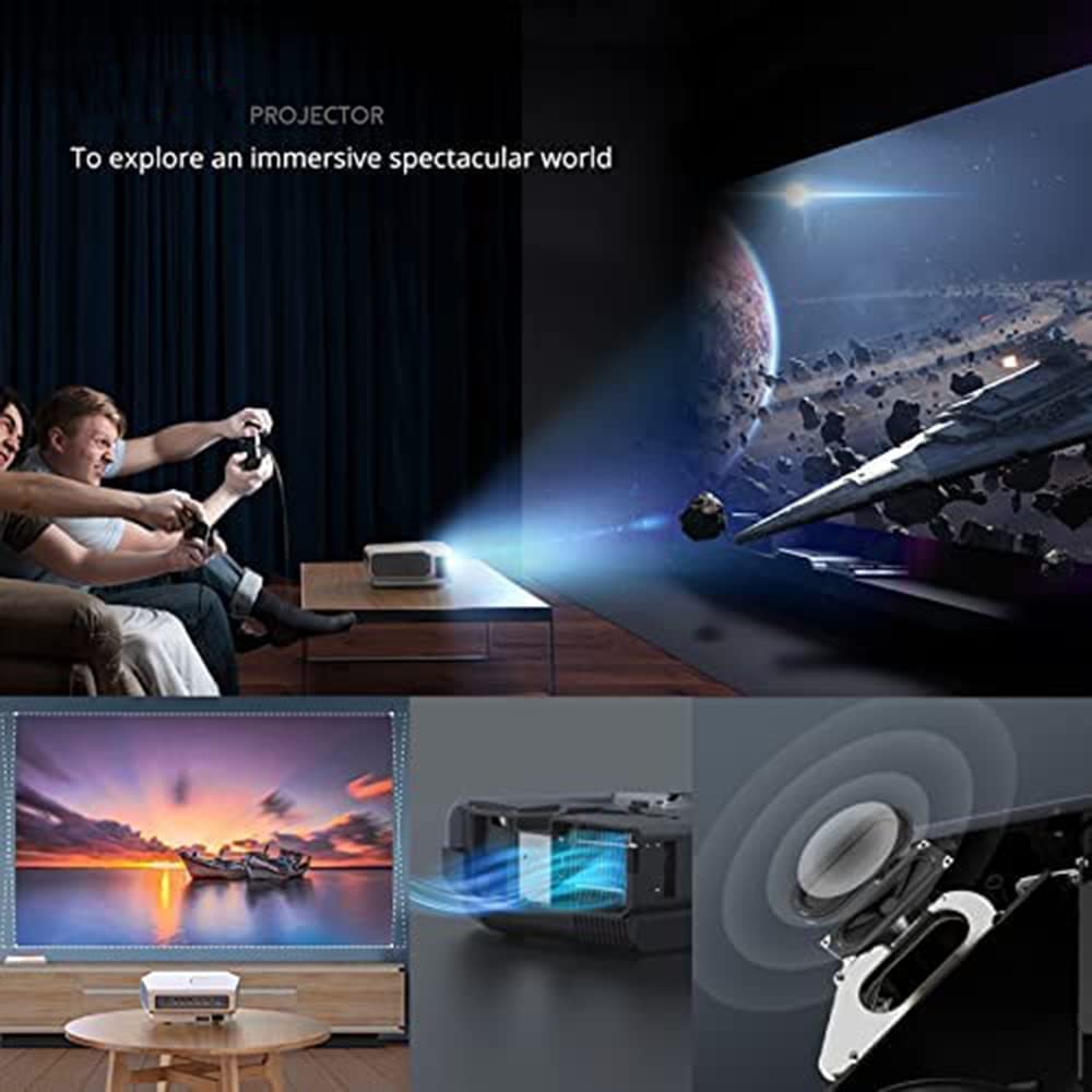 Photo 3 of LED Projector 1080P, Full HD Video Movie Projector for Business PowerPoint Presentation Home Theater