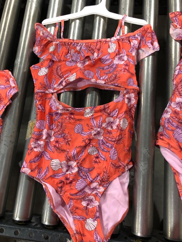 Photo 3 of Girls' Floral Print Off Should One Piece Swimsuit- art class™
size large plus
2 pack