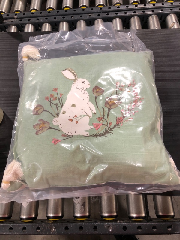 Photo 2 of Bunny Square Throw Pillow Green - Threshold
