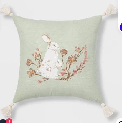 Photo 1 of Bunny Square Throw Pillow Green - Threshold
