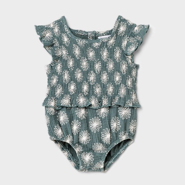 Photo 1 of Grayson Mini Baby Girls' Floral Gauze Romper - Blue
SIZE 6-9 MONS