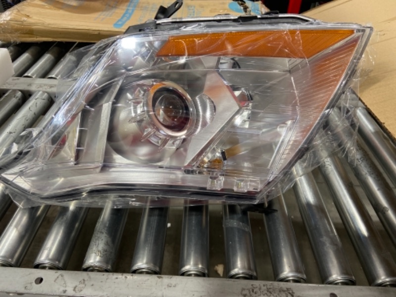 Photo 2 of  AUTOSAVER88 Headlights Assembly Compatible with 2010 2011 2012 2013 2014 2015 2016 Cadillac SRX Projector Headlamp Chrome Housing Clear Lens Amber Reflector Pair (Passenger and Driver Side) READ CLERK COMMENTS 