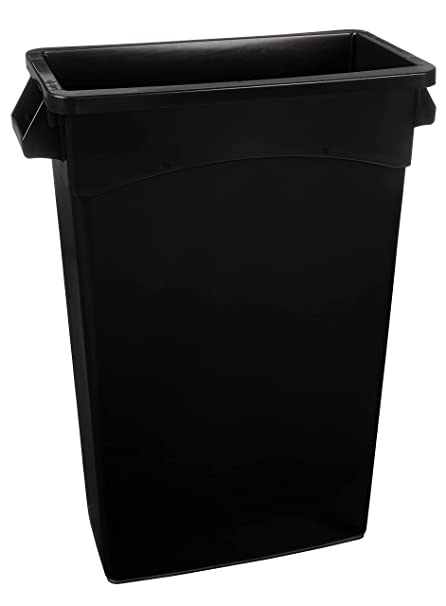 Photo 1 of AmazonCommercial 23 Gallon Commercial Slim Trash Can, Black, 1-pack