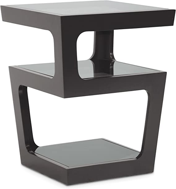 Photo 1 of Baxton Studio Clara Modern End Table with 3-Tiered Glass Shelves, Black