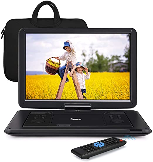 Photo 1 of NAVISKAUTO 17.9" Portable DVD Player with 15.6'' Large Screen Free Carry Bag Rechargeable Battery Support HDMI Input, 1080P Video, MP4, Sync Screen, Last Memory, AV in & Out, Region Free, USB