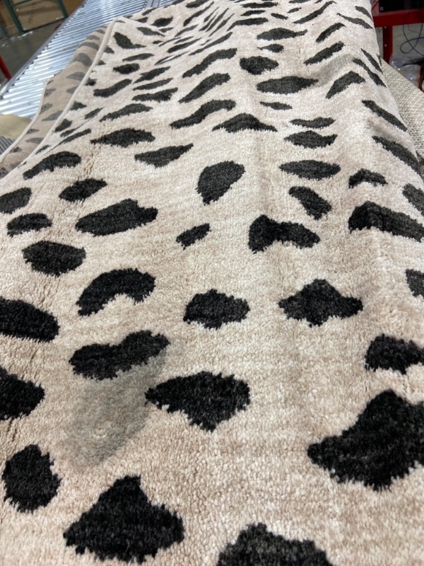 Photo 3 of 8'x8' Square Daffodil Leopard Print Woven Rug