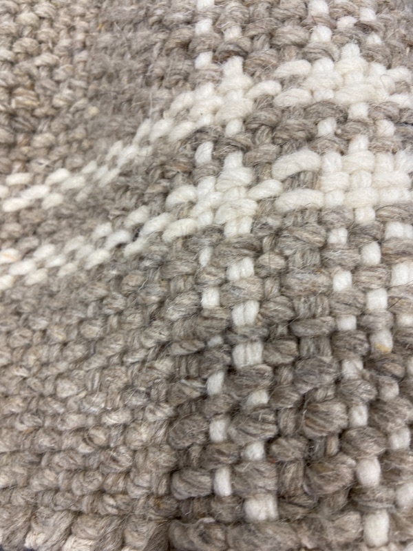 Photo 2 of 3'x5' Wool/Cotton Plaid Rug Neutral 