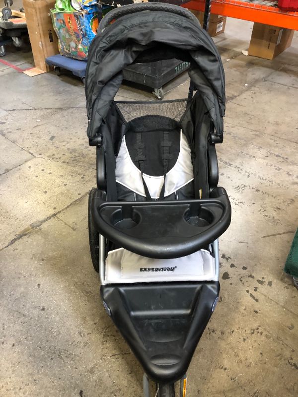 Photo 5 of Baby Trend Expedition Jogger Stroller, Phantom, 50 Pounds--NEEDS WHEELS REPLACED
