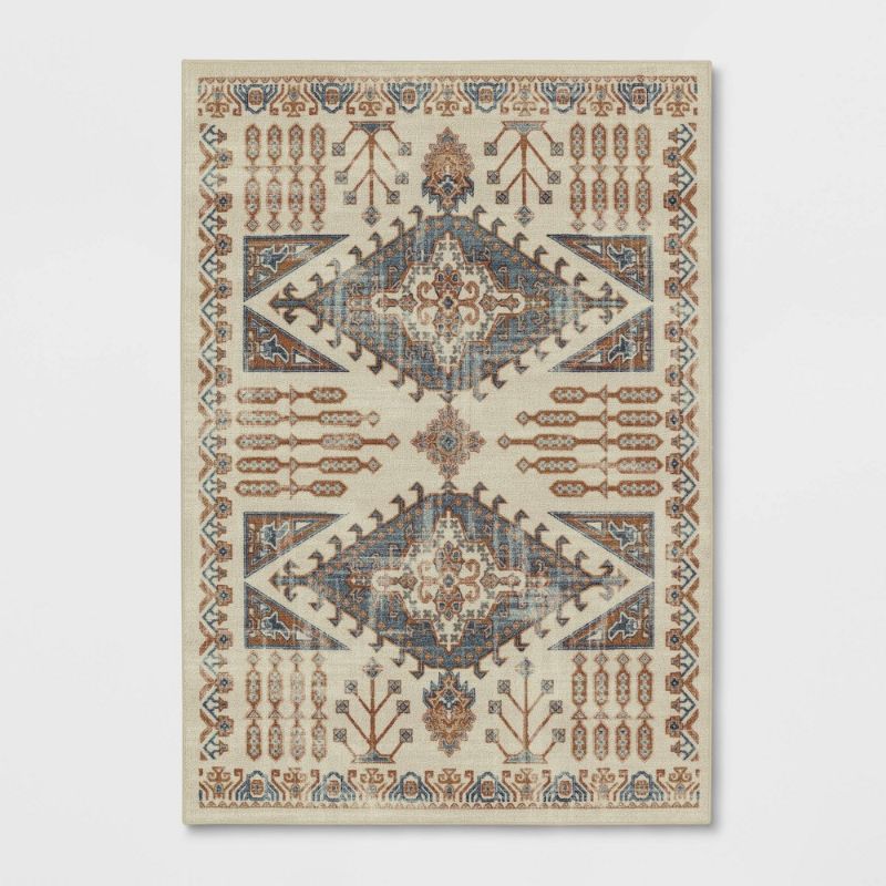 Photo 1 of 7'x10' Albany Double Diamond Center Medallion Persian Style Rug - Threshold™
