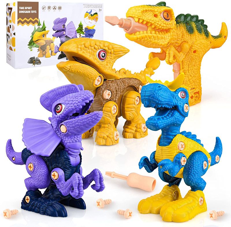 Photo 1 of Auney Dinosaur Toys Set for Kids, Dino Construction Toy Set with Electric Drill Storage Box, Engineering Kit for Boys Girls
