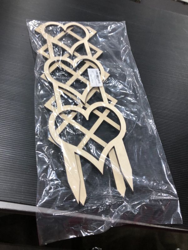 Photo 1 of 2 Pack Small Trellis for Climbing Potted Plants, Heart Shape Wood Diamond Trellis for Flowers, Vegetables, DIY Post Stakes for Indoor Outdoor
