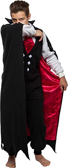 Photo 1 of Dracula Vampire One Piece - Plush Adult Halloween Costume Jumpsuit by FUNZIEZ! 