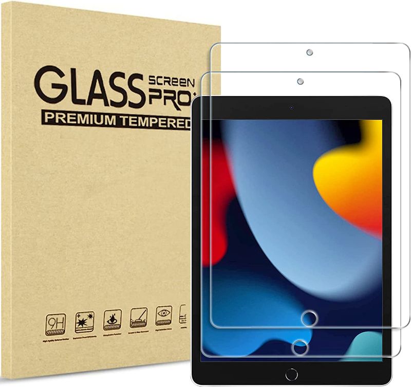 Photo 1 of 2 Pack ProCase iPad 10.2 9th Generation 2021/ 8th 2020/ 7th 2019 Screen Protector, Tempered Glass Screen Film Guard for iPad 10.2" 9th(A2602/A2603)/ 8th(A2270/A2428)/ 7th (A2197/A2198/A2200) -Clear