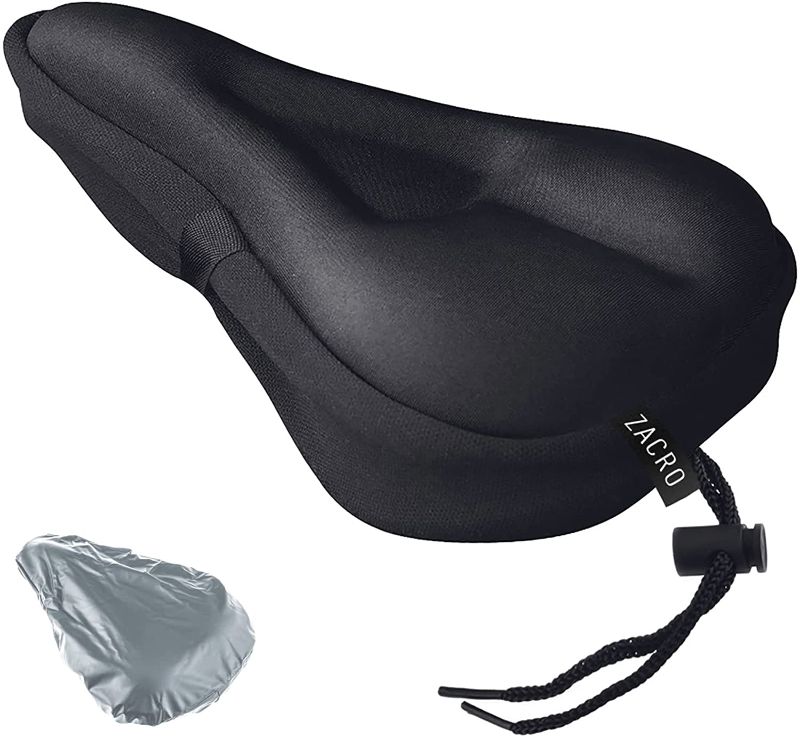 Photo 1 of Zacro Bike Seat Cushion - Gel Padded Bike Seat Cover for Men Women Comfort, Extra Soft Exercise Bicycle Seat Compatible with Peloton, Outdoor & Indoor
