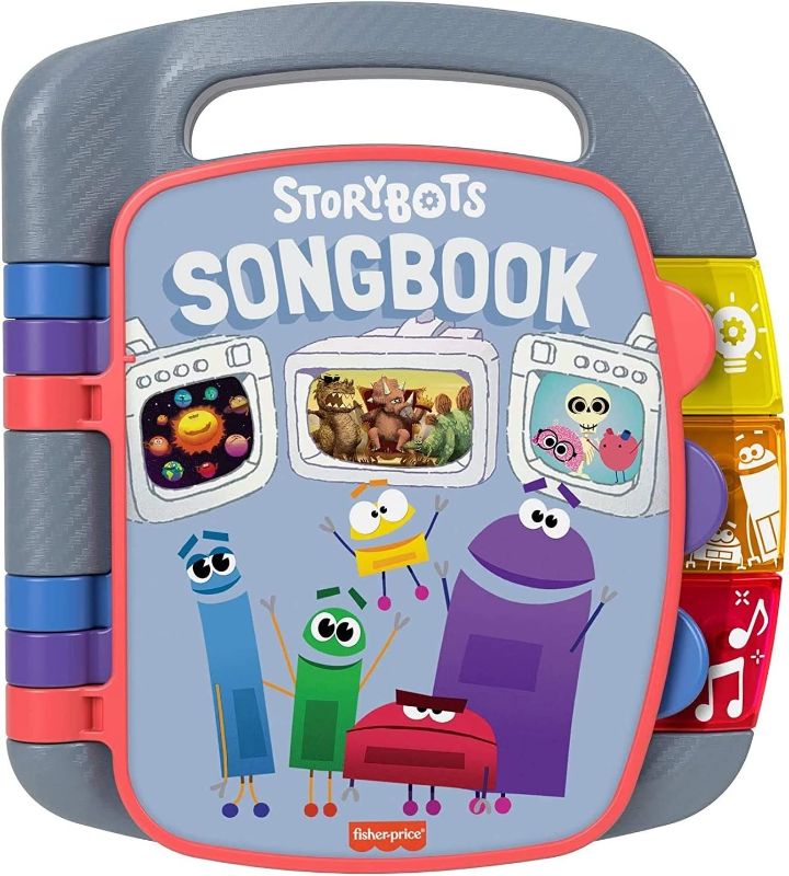 Photo 1 of Fisher-Price StoryBots Songbook, musical book with facts about space, dinosaurs and the human body for preschool kids ages 3 years and up