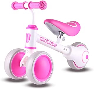 Photo 1 of allobebe Baby Balance Bike, Cute Toddler Bikes 12-36 Months Gifts for 1 Year Old Girl Bike to Train Baby from Standing to Running with Adjustable Seat Silent & Soft 3 Wheels
