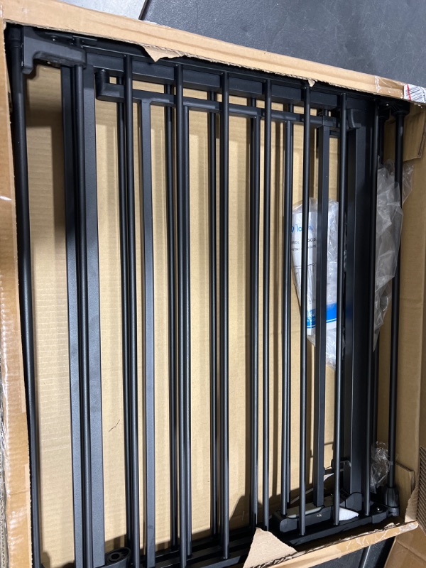 Photo 1 of Tokkidas 24.4”-80” Auto Close Baby Gate, Extra Wide Dog Gate with One Hand Operation, Hardware Mount, Foldable 3 Steel Panels Angle, Deluxe Walk Thru Pet Gate for Stairs, Doorways, Kitchen, 29” Height

